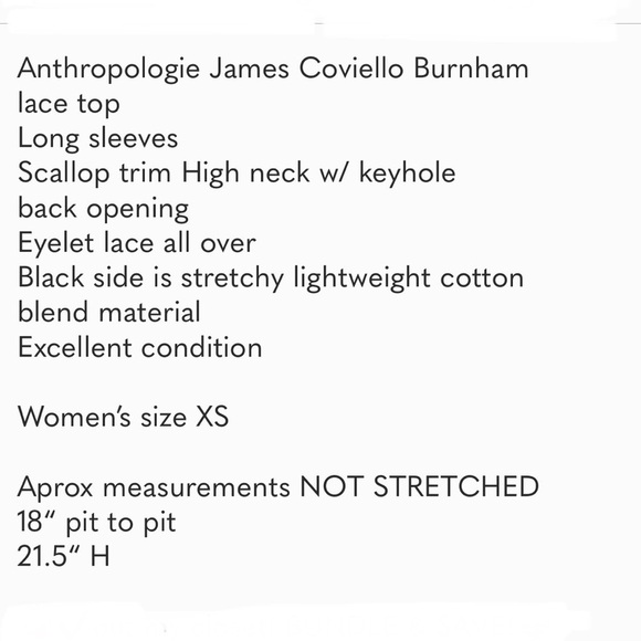 James Coviello Burnham, Lace, Yellow, Long Sleeve, Eyelet, High Neck, Top, XS - Picture 10 of 10